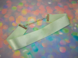 thevintageloser:  🍈 Baby Mint Green Satin Choker 🍈 