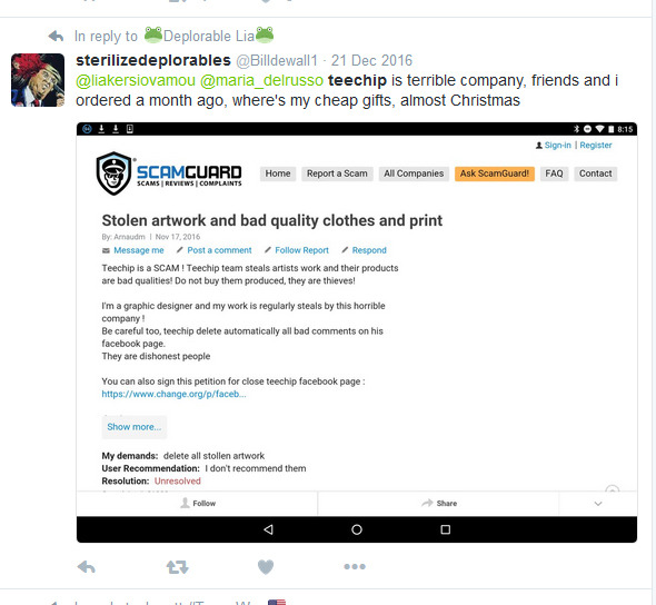 WARNING ABOUT TEECHIP AND OOSHIRTS AND FAN MERCH ADS ON FACEBOOK + TWITTER