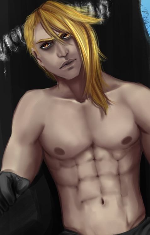 Still working on the lovely Lucifer <3 I’m very proud of the improvement ;3; The original drawing is of january of 2013