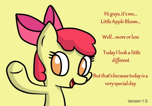asklittleapplebloom:asklittleapplebloom:I felt very melancholic when I was drawing like I used to. And very funny too, I was laughing of myself.  It’s hard to believe that it was just a year ago when I drawed Apple Bloom 1.0 in Flash cs5.  Hehe, and