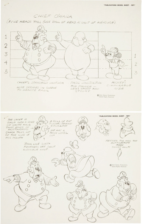 More model sheets from the 1971 Disney Publications stack. Villains this time–Peg Leg Pete, the Beag