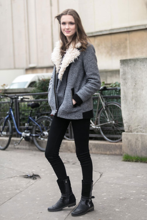 Streetstyle: Jane Grybennikova (model) in Paris during Haute Couture Spring 2014 shot by Melodie Jen