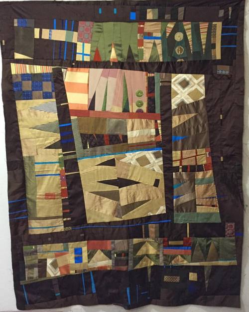 Finished. So happy to get to play in my bucket o’ silks. Now to quilt it…#silkquilts #i