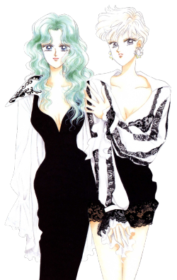tiffany-lavieenrose:  Naoko Takeuchi’s Sailor Moon Artbook - Michiru &amp; Haruka transparent picture (.png) It’s free to use but please do not re-post it. Thank you! 