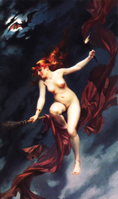 vintagegal:  &lsquo;The Witches Sabbath&rsquo;- Luis Ricardo Falero, 1880 (via) 