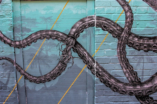 itscolossal:  An Elephant-Octopus Mural on the Streets of London by Alexis Diaz. 