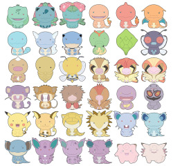 monticusrex: I made cute versions of Gen I of Pokemon and IT TOOK SO LONG ;__;  next up: johto! 