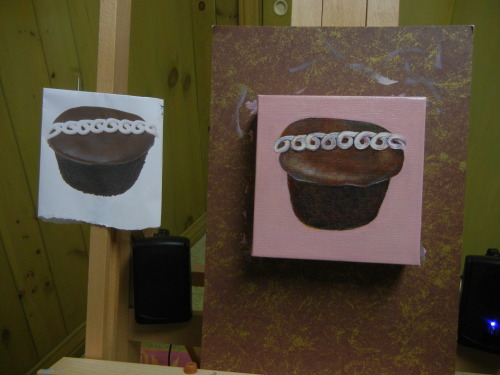 Hostess Cupcake that I’ve been working on this week. Hope to finish it over the weekend