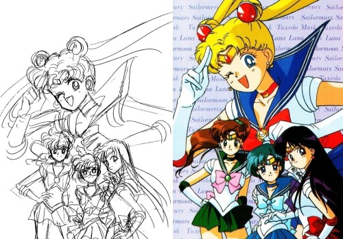  Sailor Moon Animanga Books by Nakayoshi CoverSketches by Naoko Takeuchi (1)