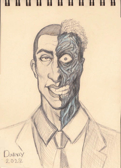  Now Two-Face sketch, love trying out traditional media a bit for a change!! Please consider followi