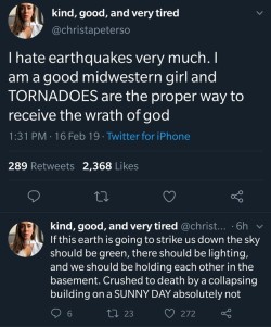 copperbadge: caucasianscriptures: A Good Old-Fashioned Midwestern Apocalypse This is the only legitimate argument for the superiority of tornado country over earthquake country.  