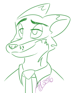 kineticpony:  QUICK DOODLE OF NICK WILDE