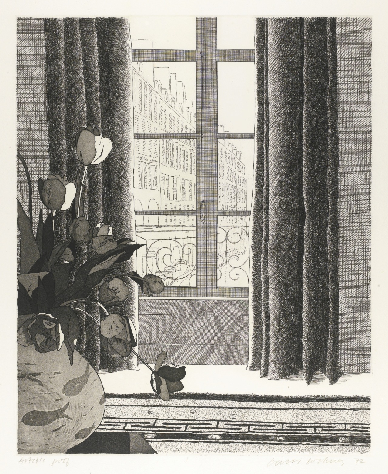 ilesdessaintes:   blastedheath: David Hockney (British, b. 1937), Rue de Seine,