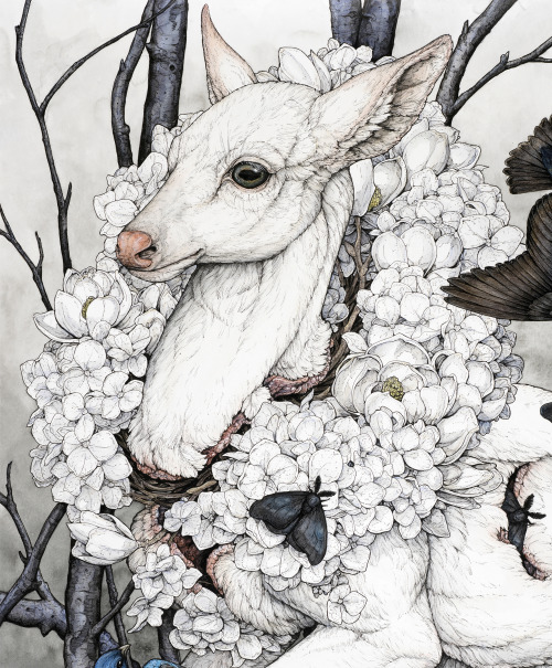 Close-up of “The Second”, my portrait in my upcoming family-centered show, &ld