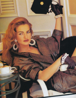 the-original-supermodels: A Perfect Mix - Vogue US (1991)Karen Mulder by Patrick Demarchelier  
