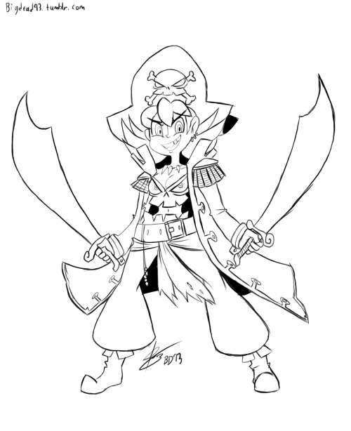 bigdead93: Today’s drawings after parade stuff. 1.) My rendition of Risky Boots. >v<  Those S