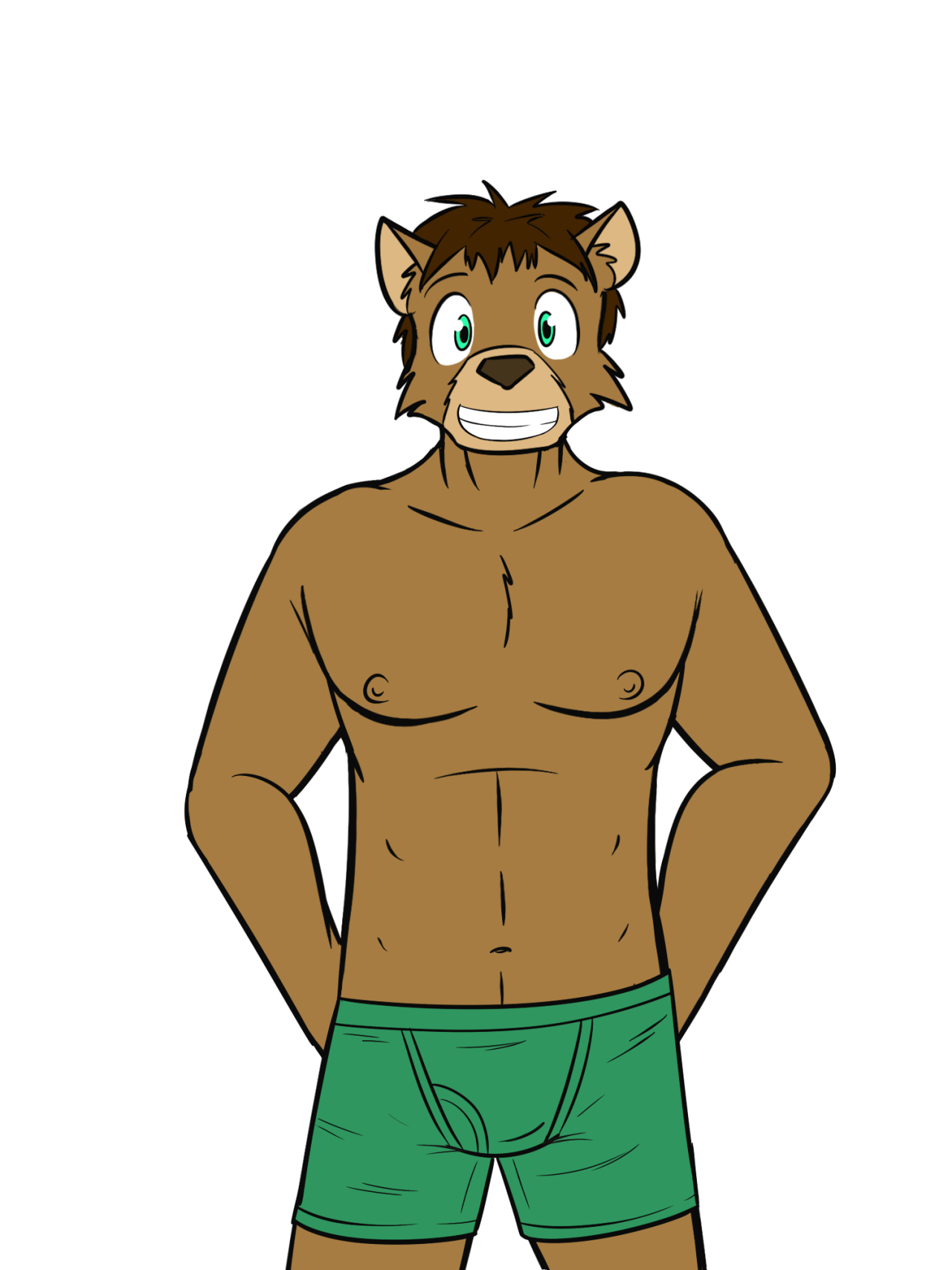 The bear and moose dudes in their normal clothes and undies.  It is been surprisingly