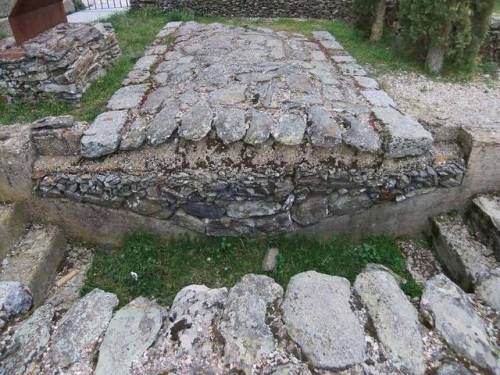 historical-nonfiction: In this cross section of a Roman road, you can clearly see the layers that we