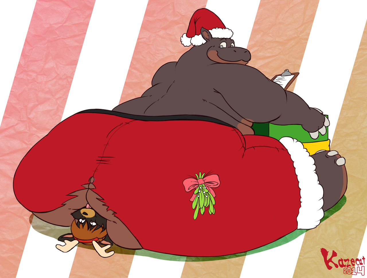 kazecat:  Commission for KingofKOF Julian sits on Miles’ face. He apparently has