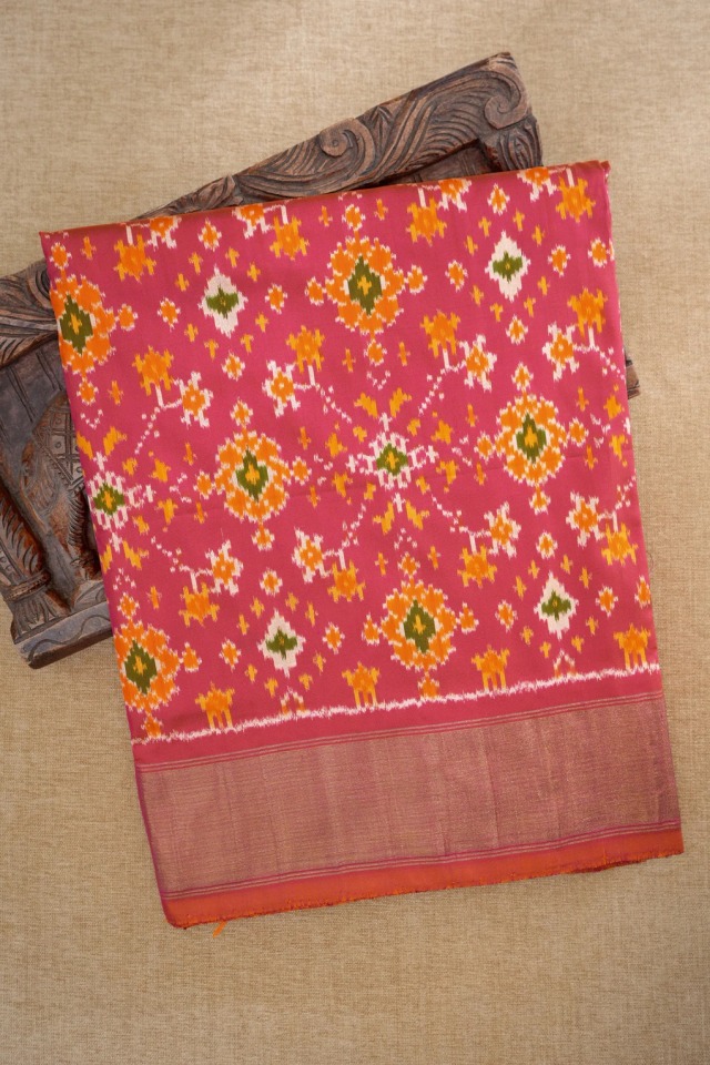 Nine Yards Silk Sarees |    Silk Cotton 9 Yards |  Cotton Nine Yards Saree | Pochampally Cotton Sarees |   Pochampally Ikkat Sarees | Pochampally Sarees - Sundari SilksThis Nine Yards Silk Saree in punch pink, features Pochampally ikat in the body and has a self colored bavanchi border and a orange selvedge. The pallu comes in the same color as the saree and has a pochampally ikat and zari stripes. This saree comes with a plain punch pink blouse with bavanchi border.  Shop at https://bit.ly/3xkv0CkThis collection is exclusively available online at www.sundarisilks.com #Sundarisilks #nine yards silk sarees #silk sarees#pochampally sarees #pochampally ikat sarees  #pochampally ikkat sarees  #pochampally cotton sarees  #pochampally sarees online  #pochampally ikkat sarees online  #mumbai saree shop  #Nine yard saree online shopping  #pure silk saree mumbai  #Sarees shopping in chennai  #Saree stores in chennai  #Silk cotton 9 yards saree  #silk saree collections  #silk sarees mumbai #silk online #best soft silk sarees in chennai  #kanchipuram silk sarees  #9 yards saree  #saree 9 yards  #9 yards saree online shopping  #kanchipuram traditional saree #cotton sarees #kanchi silk saree in chennai  #best silk saree shop of chennai #silk saree #best saree collection in chennai  #chennai sarees shops