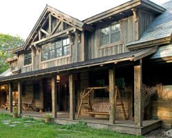 houseandhomepics:  exterior by Big Wood Timber Frames, Inc. http://www.houzz.com/photos/5327927/Woman-Lake-traditional-exterior-minneapolis