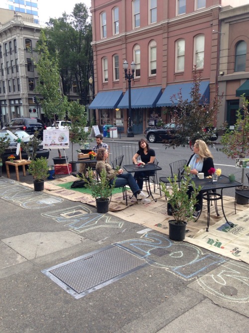 IT’S HAPPENING ONCE AGAIN. Parking Day is upon us. If you’re in Portland, OR come on down to 815 SW 2nd Ave. It’s really pleasant.