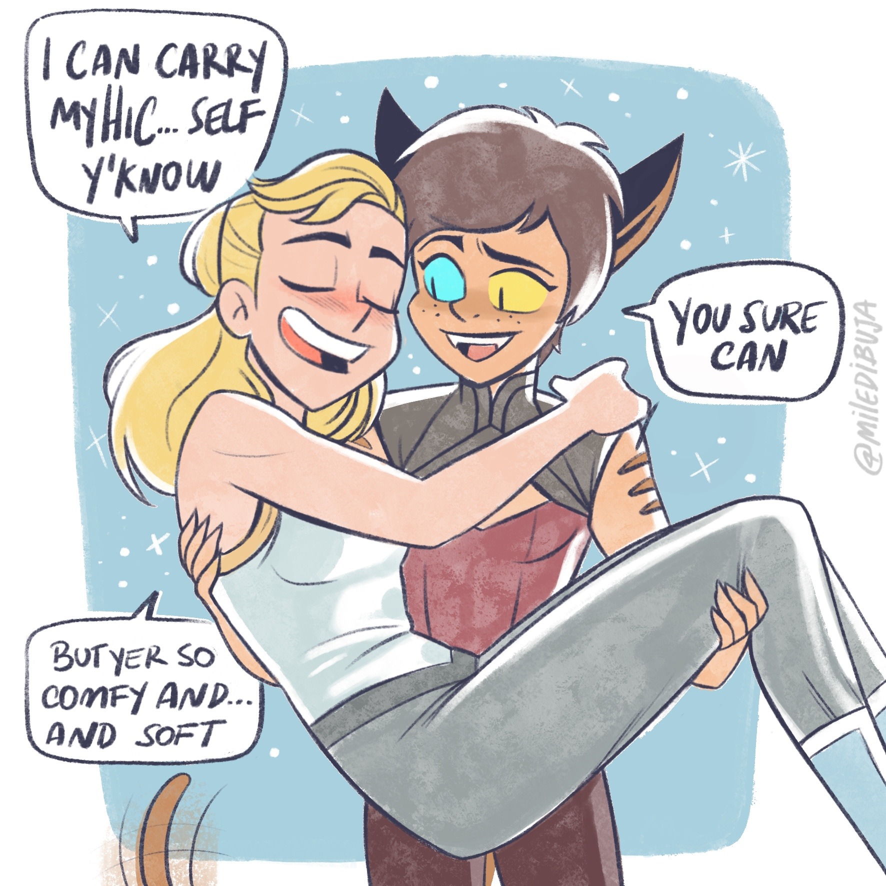 miledibuja:Catra and Adora’s first Valentine’s day was a success! But Adora drank