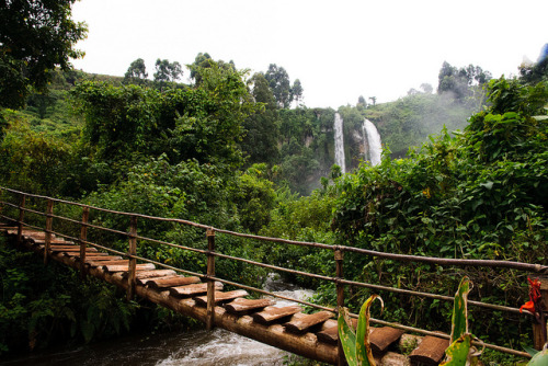 findwanderlust:  Kapchorwa, Uganda The second of three waterfalls that make up Sipi Falls. A short w