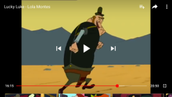 The last time the villain of Lola Montes is caught in his boxers. This time, Luke shoots his pants down after he tried to kidnap the singer. He tries to escape, but is unsuccessful.  There are a few more scenes in Lucky Luke with underwear, so if you