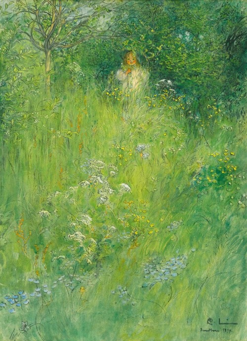 willowstone:“A Fairy (Kersti in the Meadow)” (1899) by Carl Larsson (Swedish, 1853-1919)