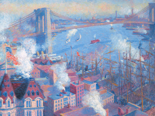 landscapemode:Theodore Earl Butler (USA, 1861–1936)Brooklyn Bridge, 1900Oil on canvas30 x 40 in. (76
