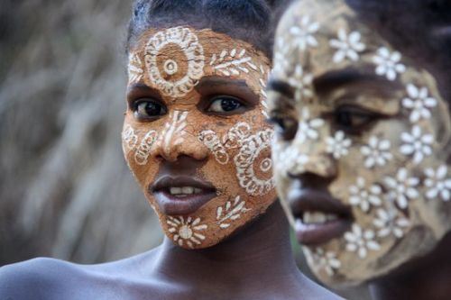 sartorialadventure: Women of Madagascar2. A young Sakalava woman, with her beauty mask, in Nosy Komb
