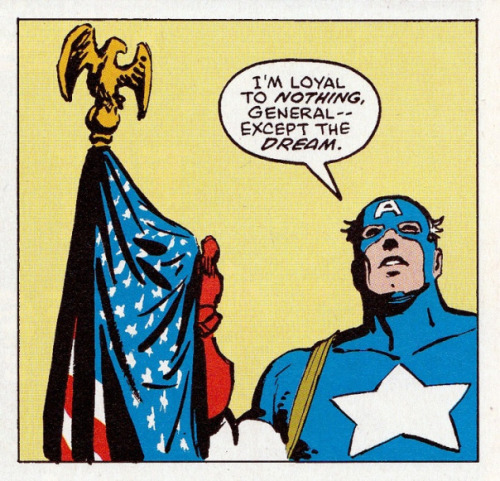 from Daredevil 233 by Frank Miller, David Mazzuccheli, and Max ScheeleI love when writers get Cap  (