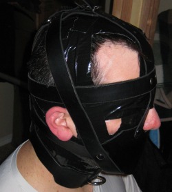 bondagejock:  @bondagejock in duct tape muzzle and leather muzzle. 