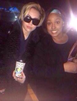 mileynation:  Miley with a fan last night