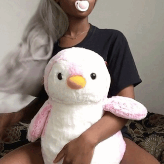 bitesizebrat: ignore how messy my hair looks i got rained on!! but i wanted to show u phillip (and also me using a paci which i’ve nvr actually shown on my blog) 🙊🍼💓  (caption deleters will be hexed) 