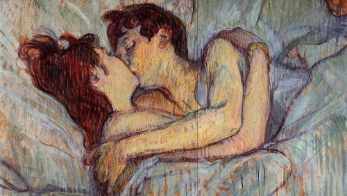 overdose-art: In Bed | In Bed The Kiss (1892) Henri de Toulouse-Lautrec 