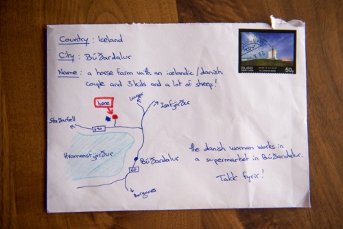 tastykake: mapsontheweb: In lieu of an address, a tourist to Iceland drew this map of Búð