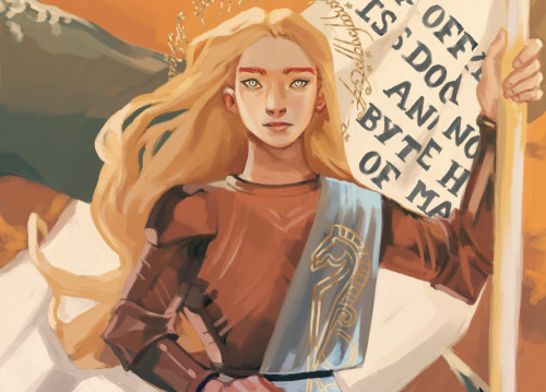 tollersart: Far off yet is his doom, and not by the hand of man shall he fall. Eowyn as a saint? St 