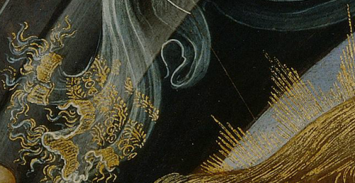 theantidote:Madonna of the Magnificat(details) by Sandro Botticelli c. 1483(via renaissance-art:)