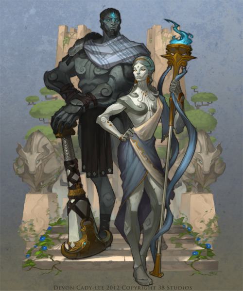 The Mortal Races of Amalur by GorremTop Row: Humans, the Almain and VaraniSecond row: Alfar/Elves, T