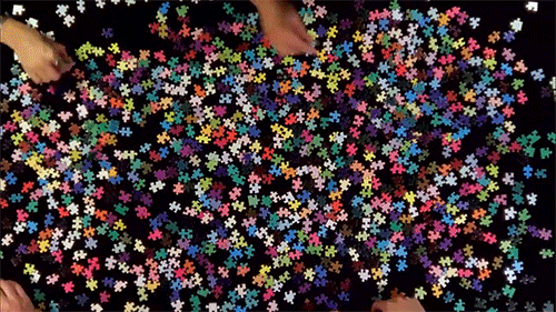 skimlines:itscolossal:A 1,000-piece CMYK Color Gamut Jigsaw Puzzle by Clemens Habichtmy godsomeone h