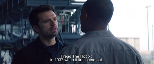 A pair of besties talkin&rsquo; about The Hobbit. (from The Falcon and the Winter Soldier S1E2: 