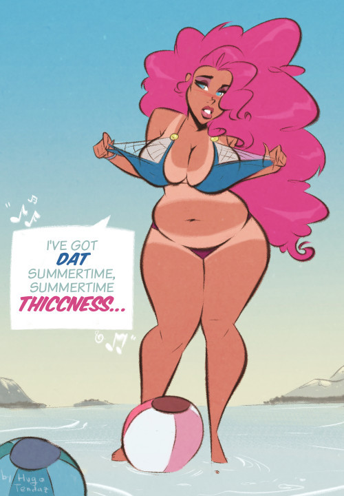   Pinkie Pie - Summertime Thiccness - Cartoon PinUp Sketch Commission  Like in dat