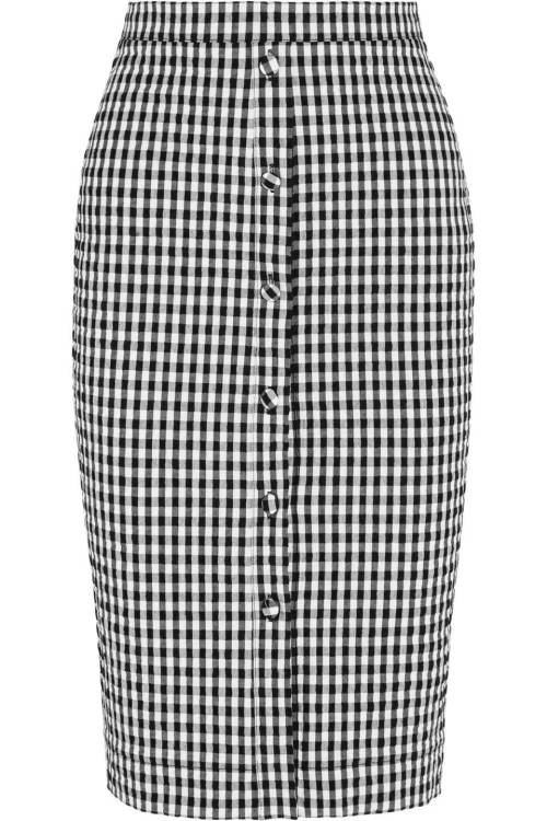 Balthazar gingham seersucker stretch-cotton pencil skirt