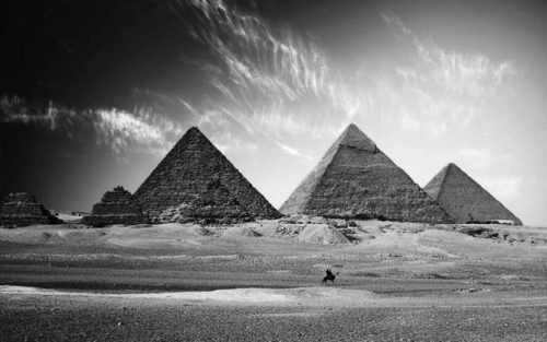 The Pyramids of Giza, Egypt, date unknown.