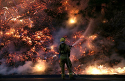 Atlanticinfocus:  From Yosemite Wildfire, One Of 34 Photos. A Firefighter Uses A