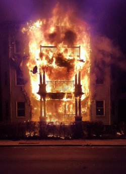 sixpenceee:  The Boston Fire Department tweeted this picture of a fire that was taken prior to their arrival