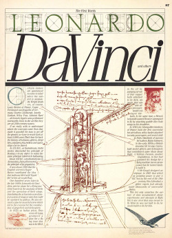 design-is-fine:  U&amp;lc page about Leonardo da Vinci, 1982.