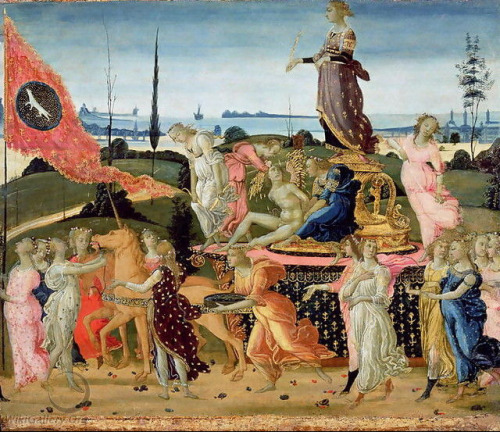 Triumph of Chastity, inspired by Triumphs by Petrarch by Jacopo da Sellaio, 1480-85